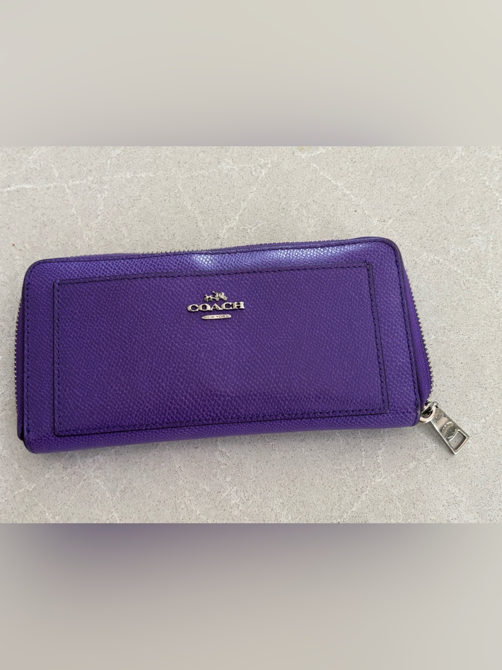 COACH Purple Leather Accordion Zip Wallet - DIY Upcycle / Repair Project